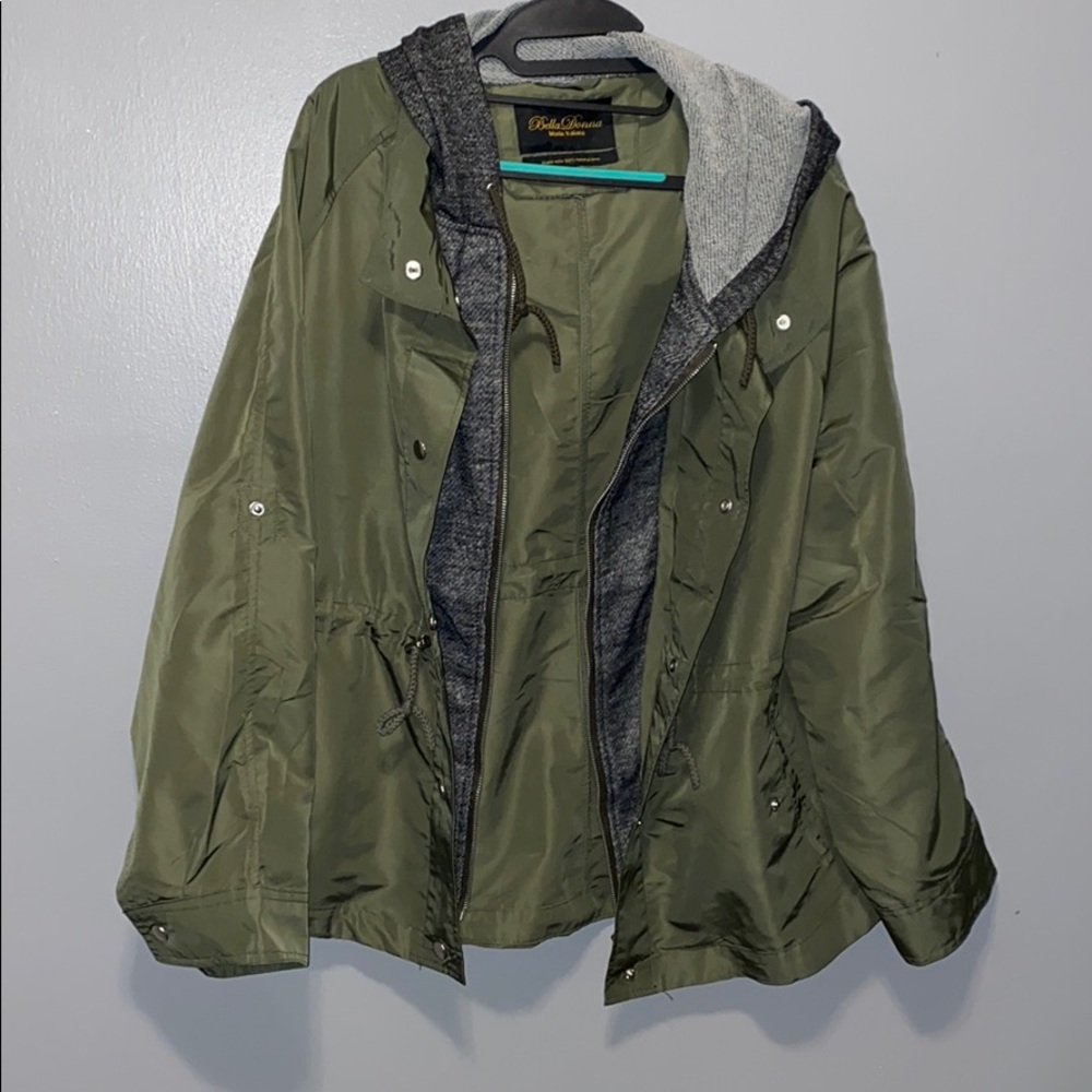 Olive anorak hooded jacket